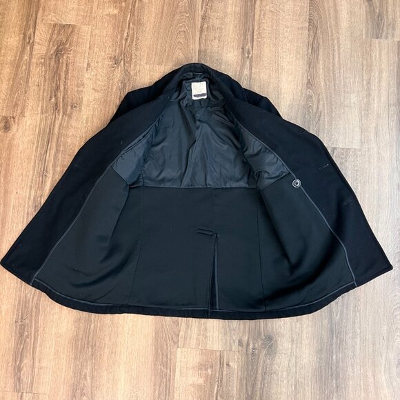 US Navy USN Black Pea Coat Enlisted Wool Gold Eagle Double-breasted 38R - Picture 5 of 12